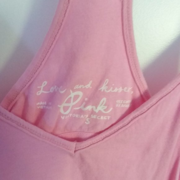 Victoria Secret Pink tank top shelf bra lace bottom size small - Picture 3 of 3